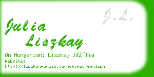 julia liszkay business card